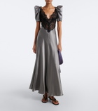 Rodarte Lace-trimmed silk satin gown