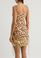 Knwls Coil Floral-print Ruched Mini Dress Multicoloured