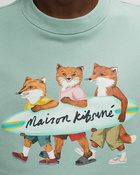 Maison Kitsune Surfing Foxes Comfort Sweatshirt Blue - Mens - Sweatshirts