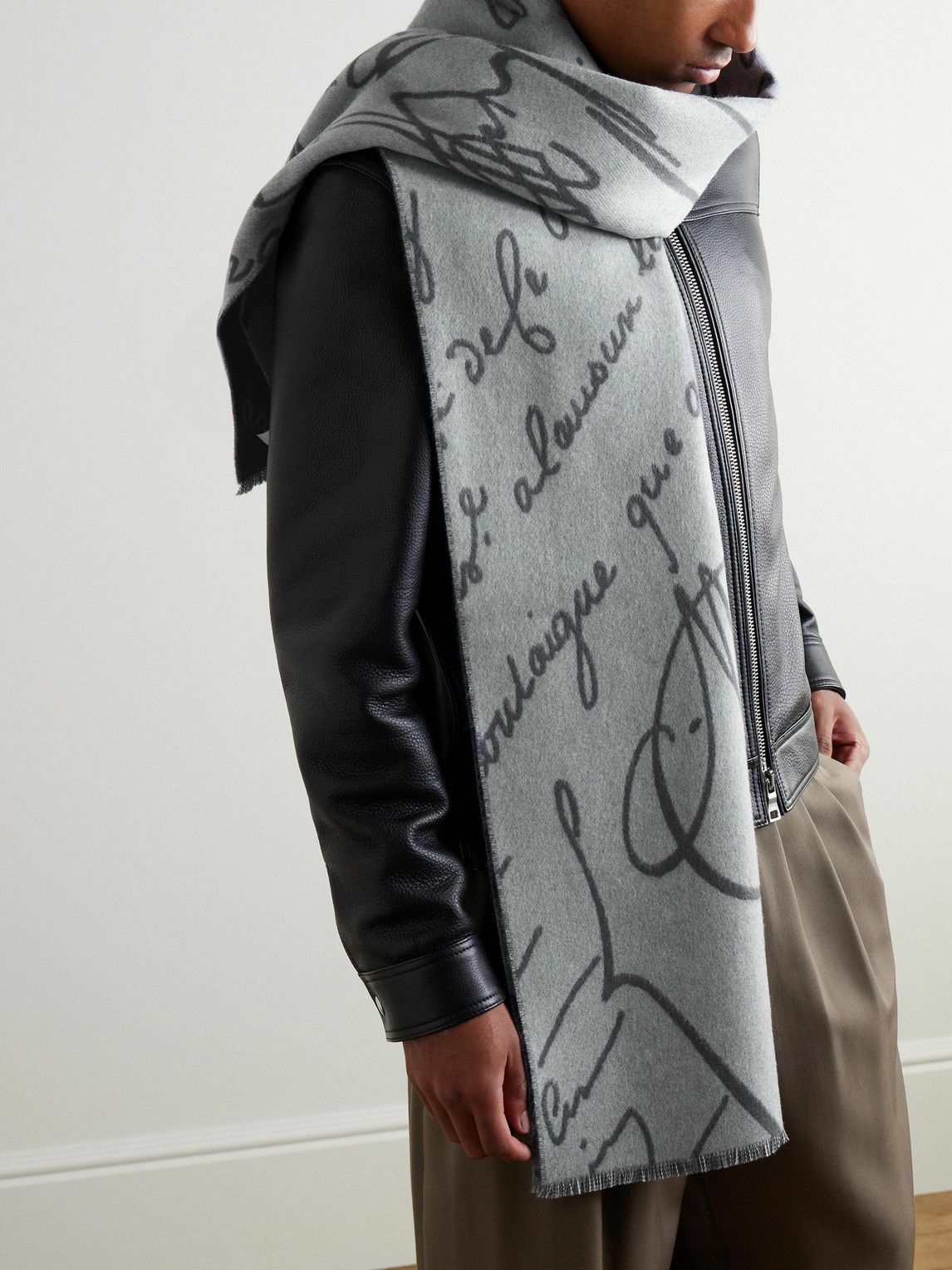 Berluti - Scritto Wool-Jacquard Scarf