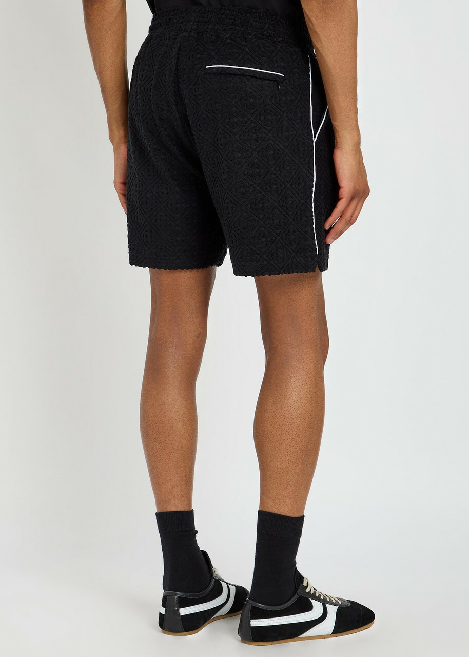 Casablanca Logo-monogrammed Terry Shorts Black