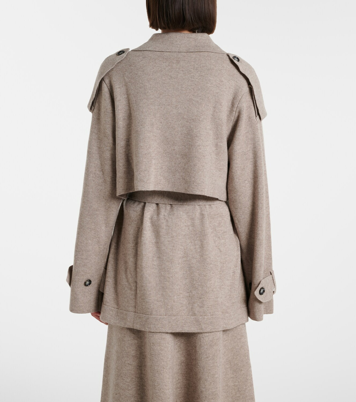Jardin des Orangers Cropped wool and cashmere trench coat