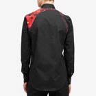 Alexander McQueen Men's Waxed Floral Print Harness Shirt in Black