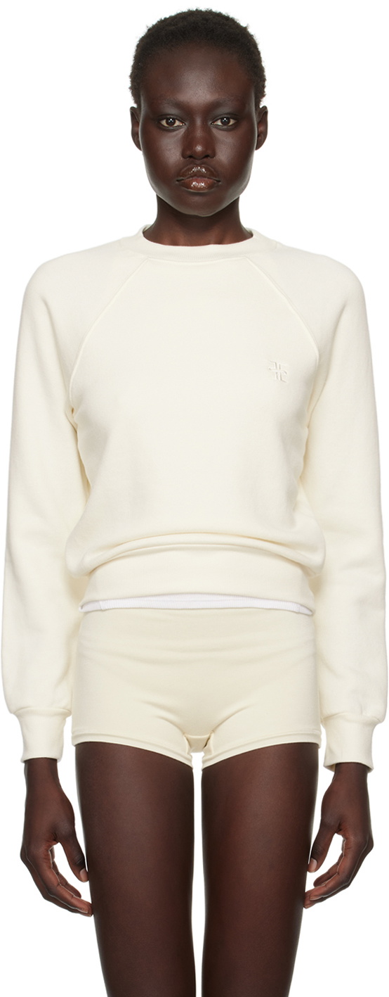 ÉTERNE Off-White Shrunken Raglan Sweatshirt