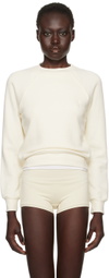 ÉTERNE Off-White Shrunken Raglan Sweatshirt