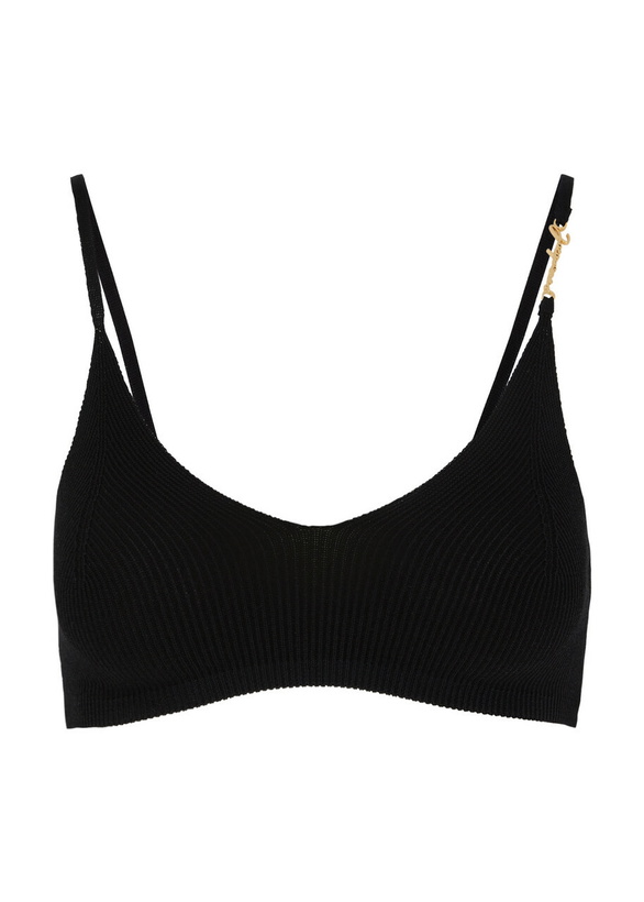 Photo: Jacquemus Le Bandeau Pralu Rib-knit bra top Black