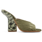 Dries Van Noten Green Velvet Heeled Sandals