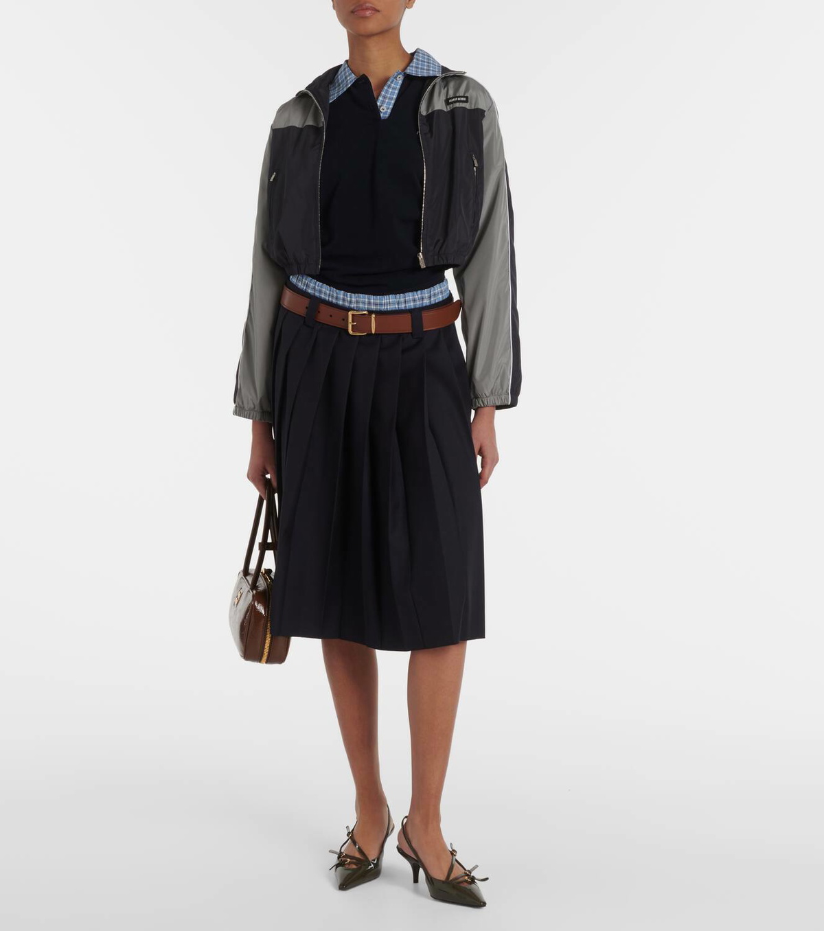 Miu Miu Technical cropped track jacket Miu Miu