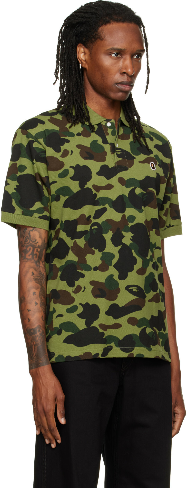 BAPE Green 1st Camo One Point Polo