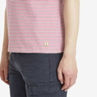 Armor-Lux Men's Fine Stripe T-Shirt in Malaga/Milk