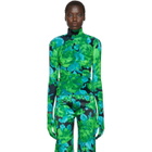 Richard Quinn Green Floral Turtleneck