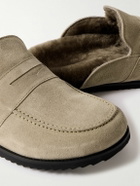 Mr P. - David Shearling-Lined Suede Slippers - Brown