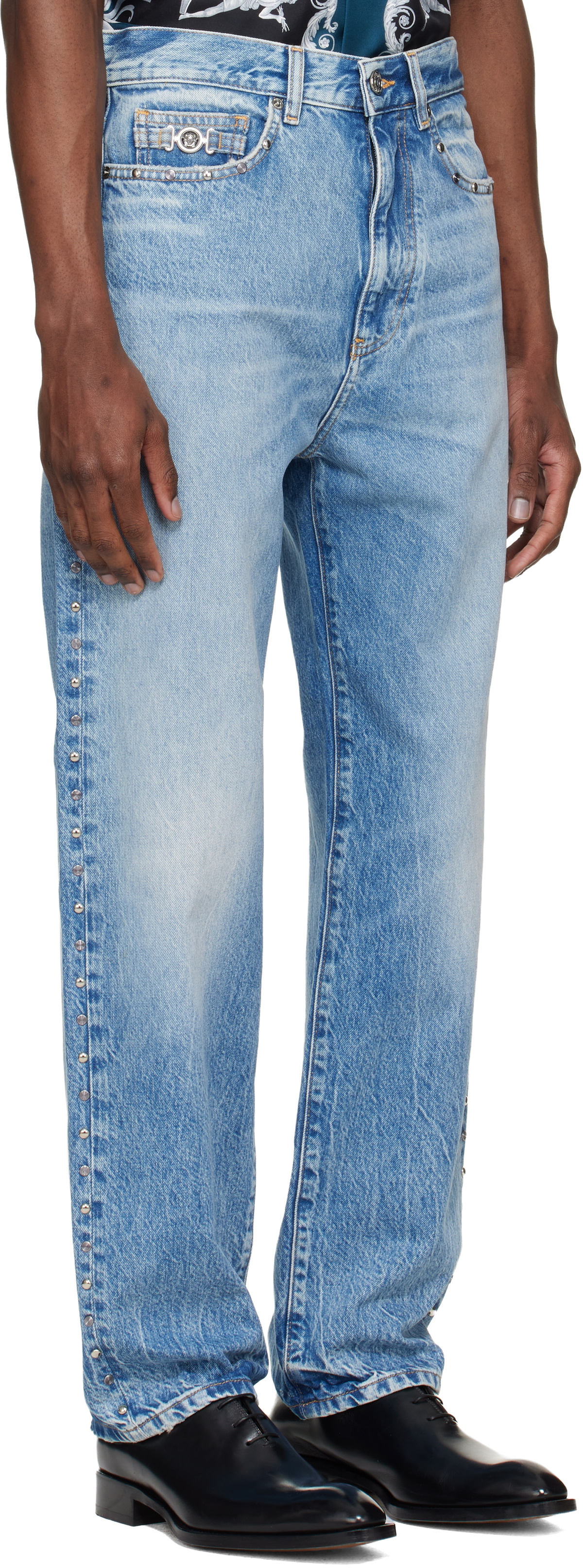 Versace Blue Studded Jeans