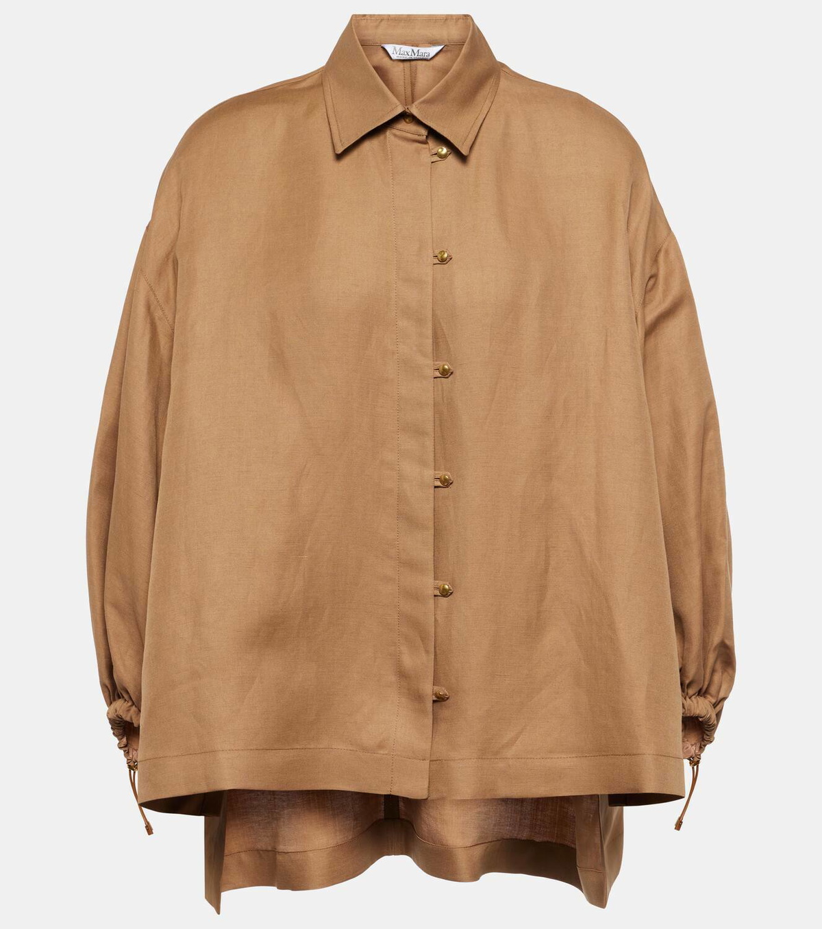 【送料&関税込】Max Mara Cotton Shirt With Rouches Detail Max Mara Rodeo oversized linen and silk shirt Max Mara