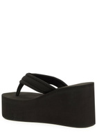 Coperni 90 Canvas Thong Wedge Sandals Black