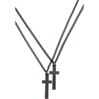 Dsquared2 Black Double Cross Necklace