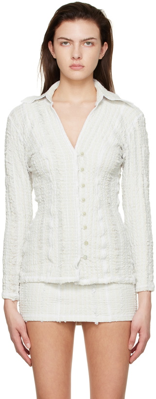 Photo: Luna Del Pinal Off-White Stretch Weave Shirt