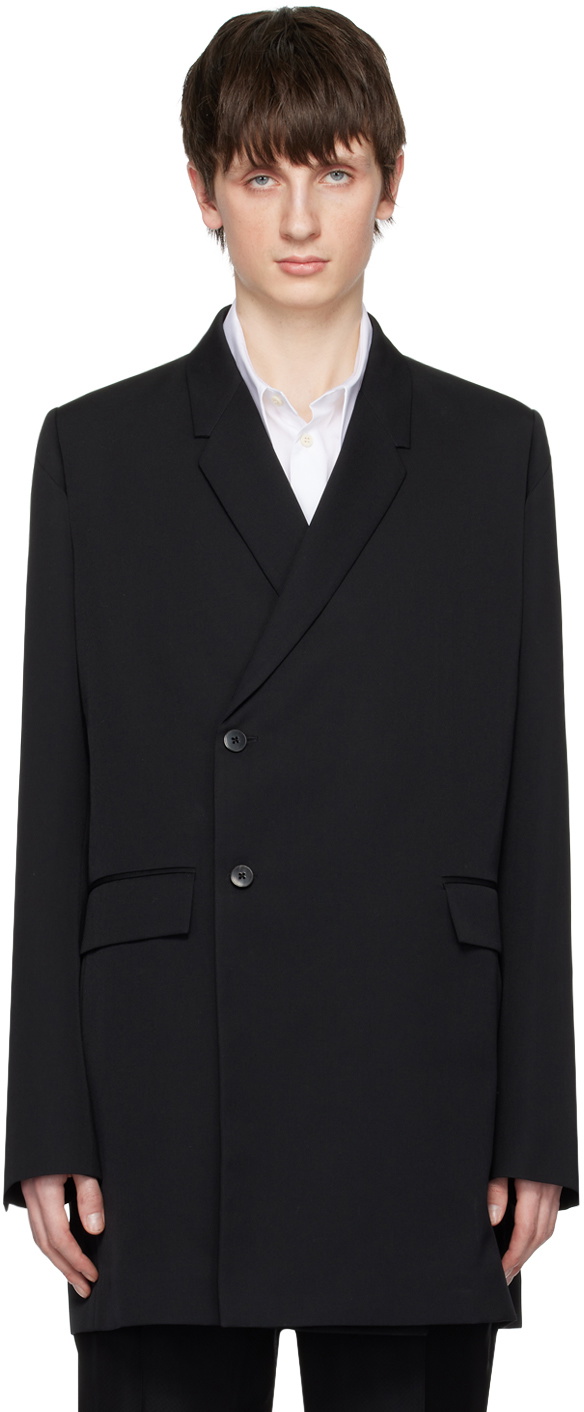 SAPIO Black Double-Breasted Coat