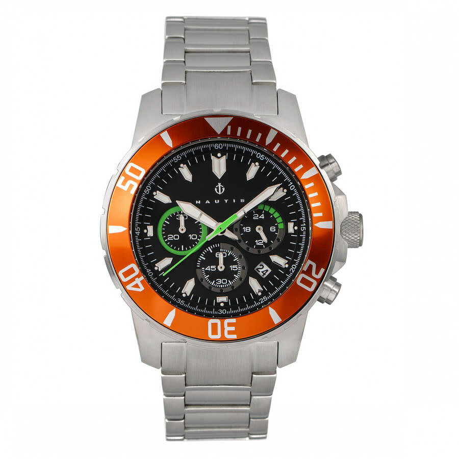 Nautis Dive Chrono 500 Chronograph Quartz Black Dial Mens Watch 17065-A