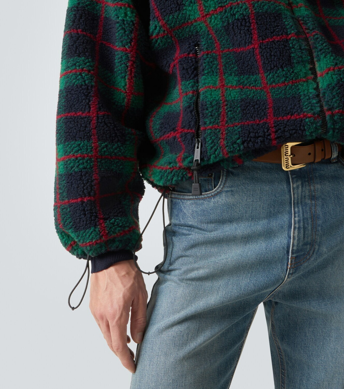Miu Miu Checked teddy jacket