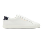Saint Laurent White Perforated Calfskin Andy Sneakers