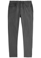 7 For All Mankind Slimmy Luxe Performace+ Tapered Stretch-cotton Chinos Grey