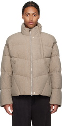 Solid Homme Taupe Detachable Sleeves Down Jacket