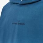 Maison Margiela Men's Embroidered Text Logo Hoody in Petrol