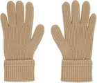 Burberry Beige Logo Patch Wool Gloves
