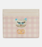 Valentino Garavani VLogo checked leather card holder