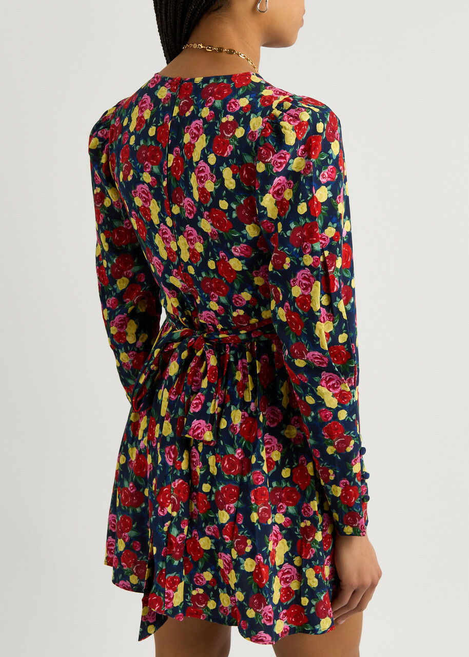 Kitri Jeanetta Floral-print Mini Dress Red