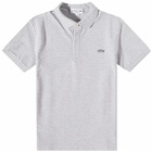 Lacoste Men's Paris Pique Regular Fit Polo Shirt in Silver Chine