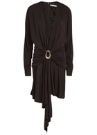 Christopher Esber Draped Asymmetric Jersey Midi Dress Dark Brown