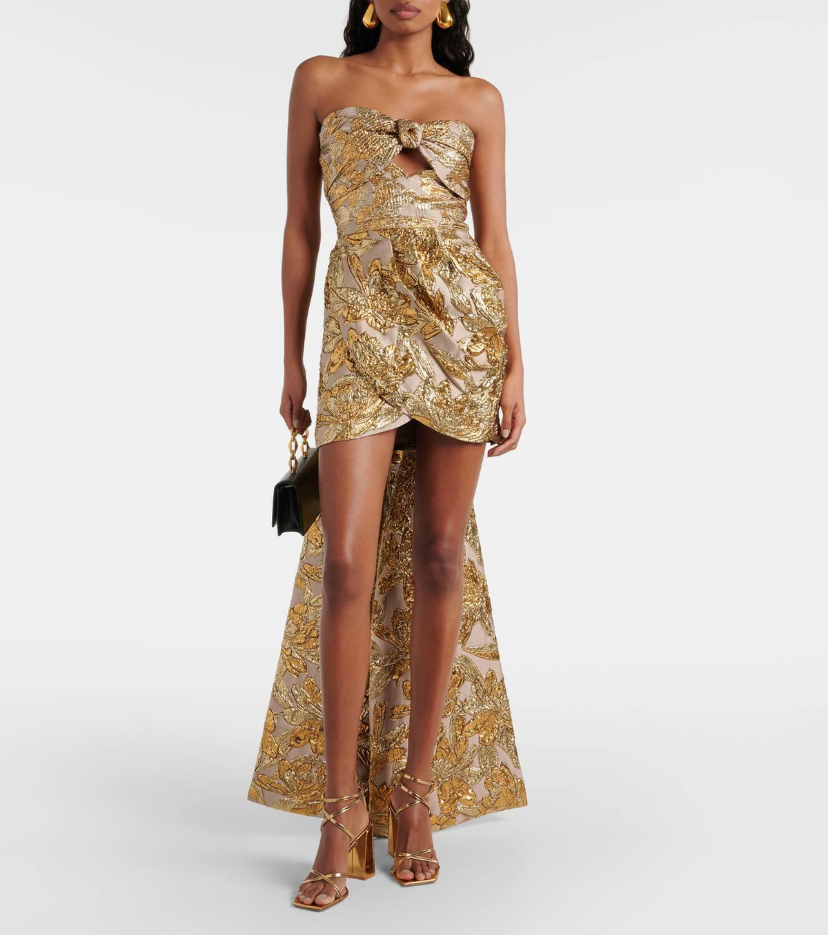 Johanna Ortiz Bow-detail cutout brocade minidress Johanna Ortiz
