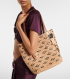 Rabanne Small embellished raffia tote bag