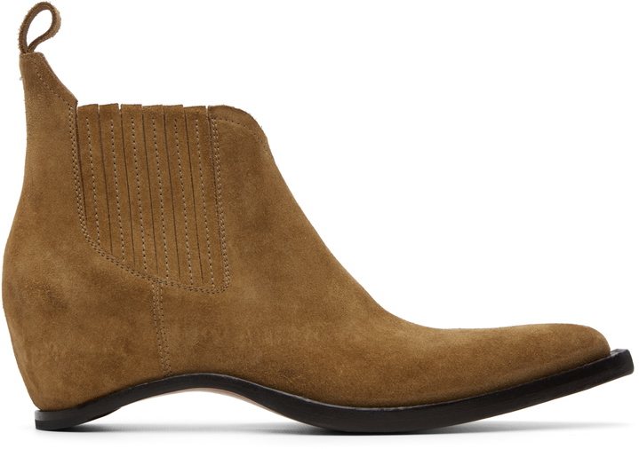 Photo: Maison Margiela Tan Heel-Less Western Chelsea Boots