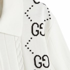 Gucci Men's GG Argyle Polo Shirt in Ivory