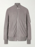Rick Owens - Leather Bomber Jacket - Gray