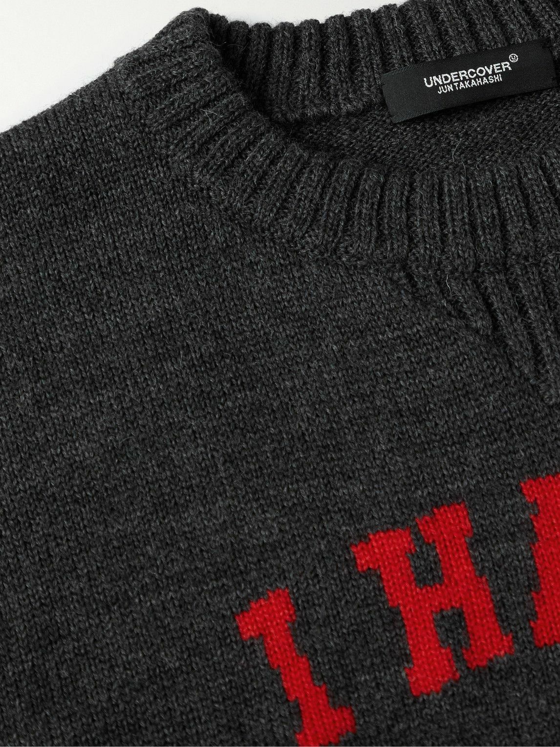UNDERCOVER - Jacquard-Knit Wool Sweater - Gray Undercover
