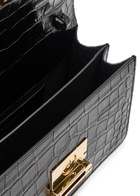 Victoria Beckham Dorian Small Crocodile-effect Patent Leather top Handle bag - Black - One Size