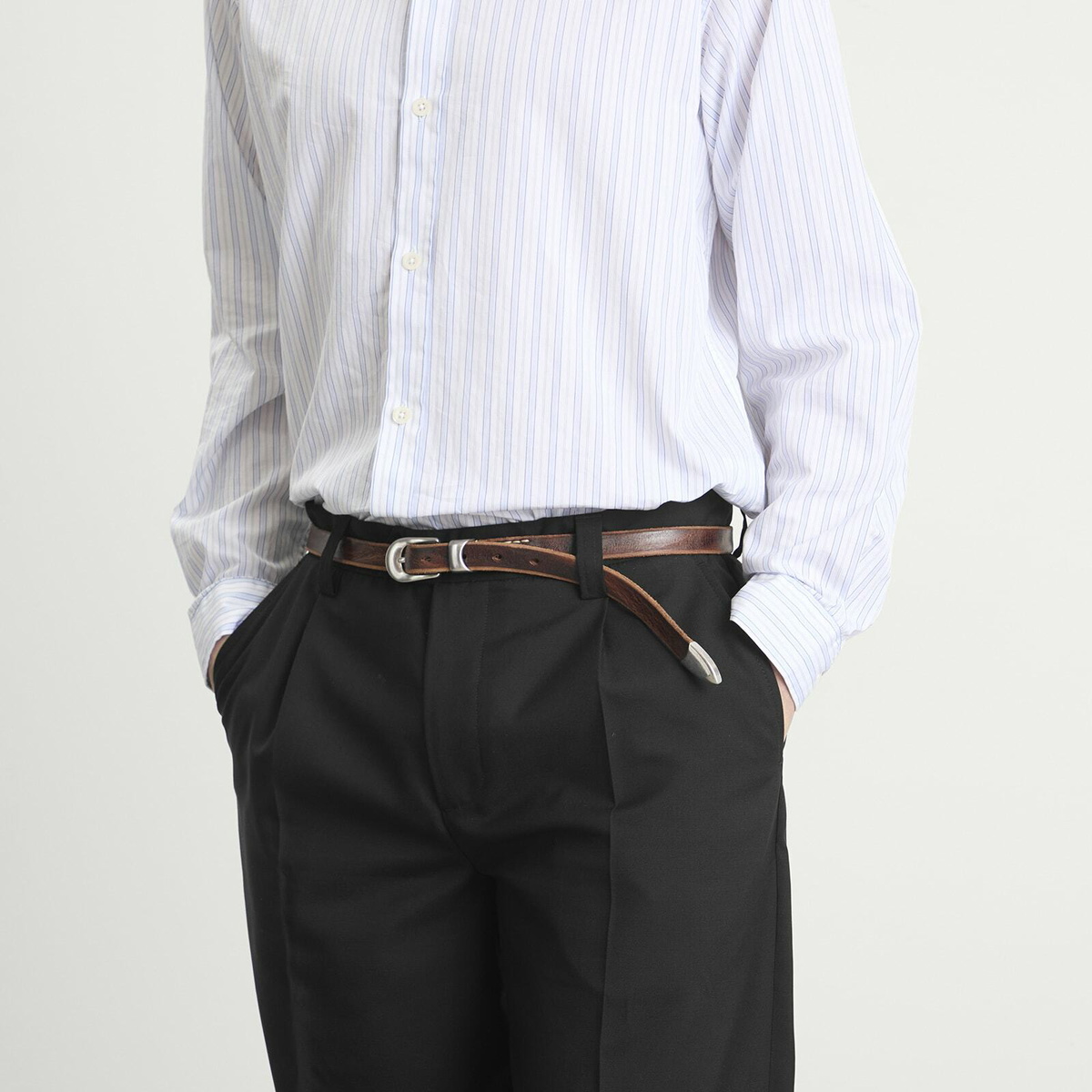 mfpen Men's Tropical Wool Service Trousers in Black