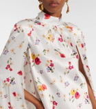 Rodarte Floral caped silk maxi dress