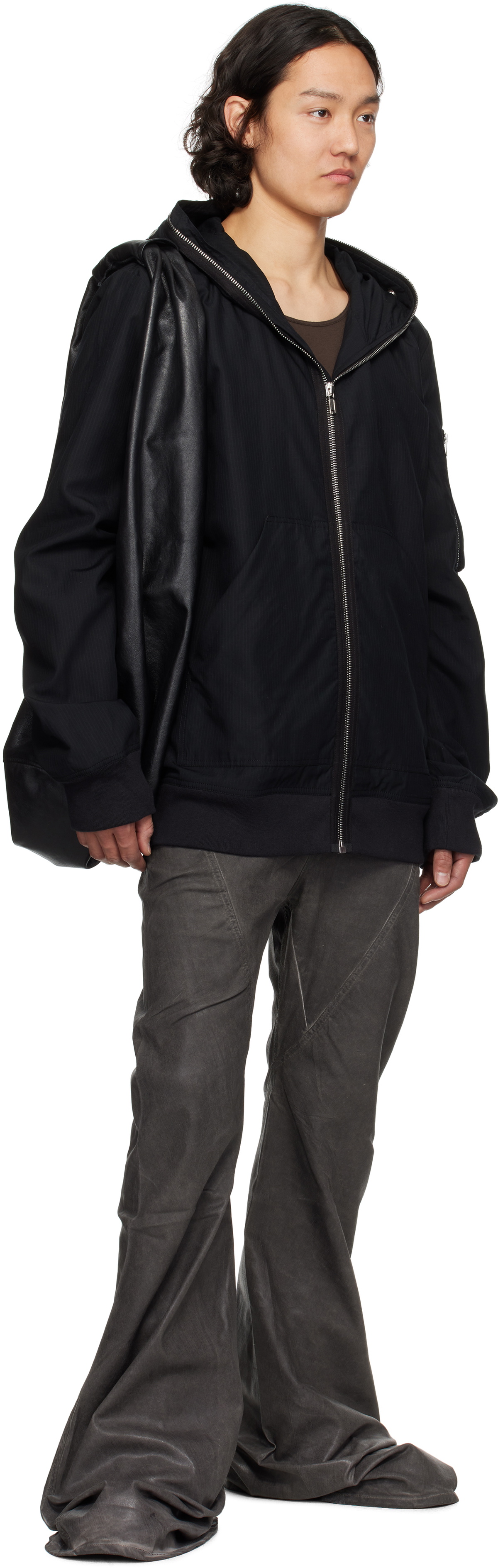 ジャケット・アウター Rick Owens HOODED FLIGHT BOMBER 48 Rick Owens Hooded flight bomber jacket - Black | RU17F8795DT09
