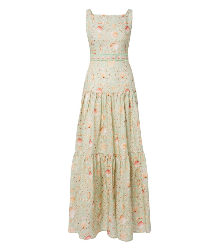 Photo: Agua by Agua Bendita Abeja printed tiered linen maxi dress