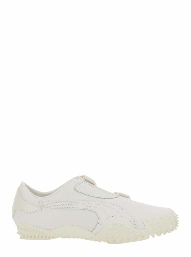 Photo: Puma mostro White Sneakers With Logo Patch On The Tongue And Studded Sole In Leather Unisex