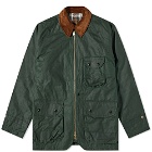 Drake's Men's Waxed Cotton Coverall Jacket in Green