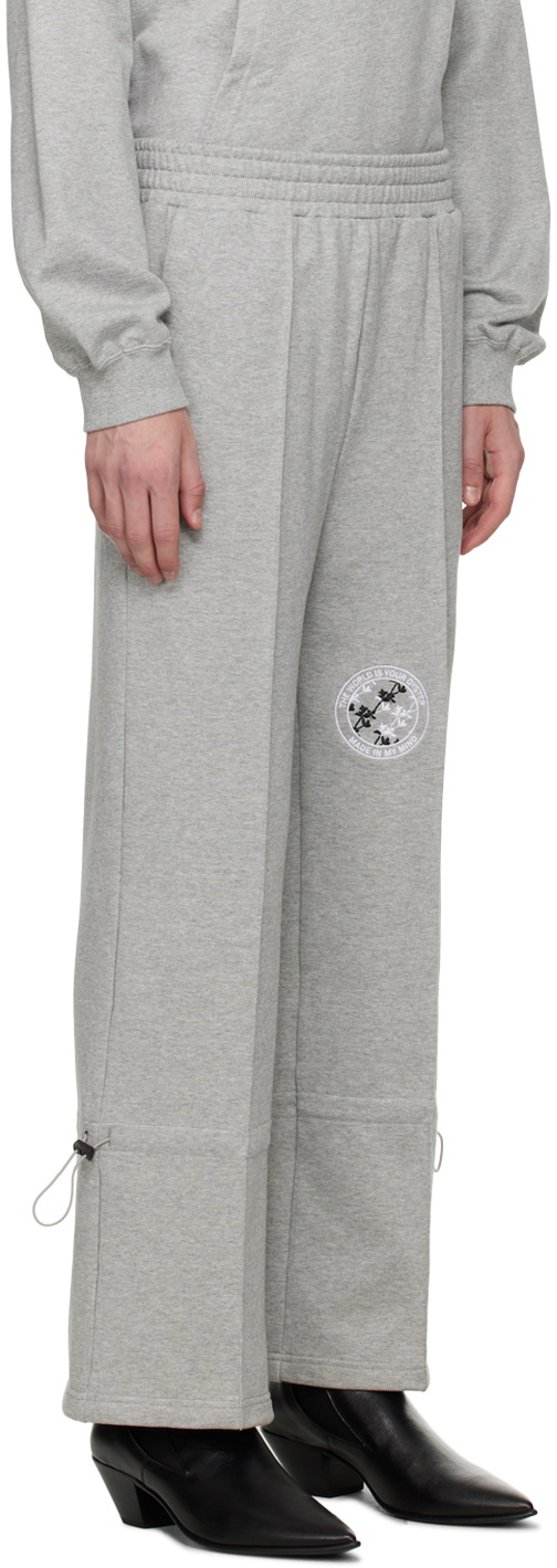 Gray Embroidered Lounge Pants