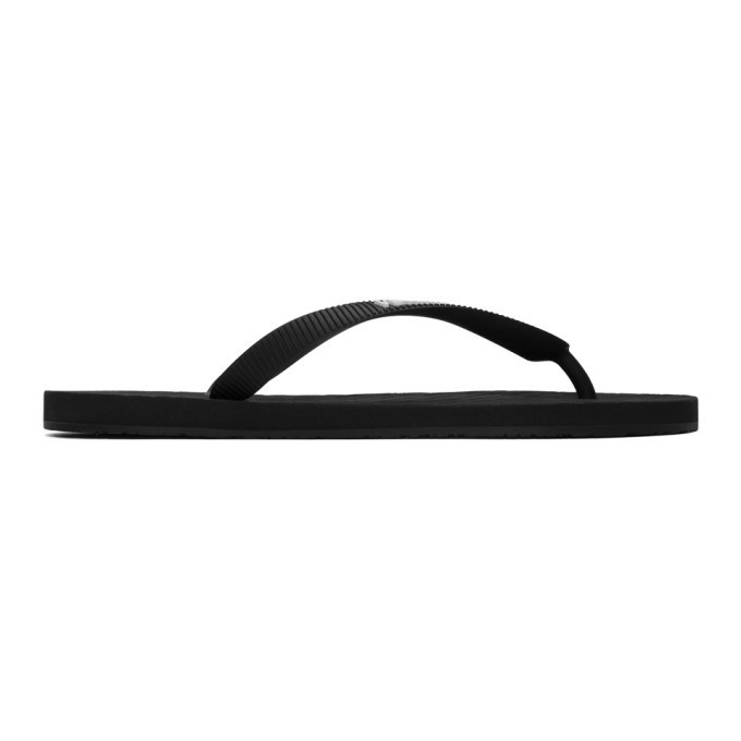 Photo: VETEMENTS Black Classic Logo Flip Flops