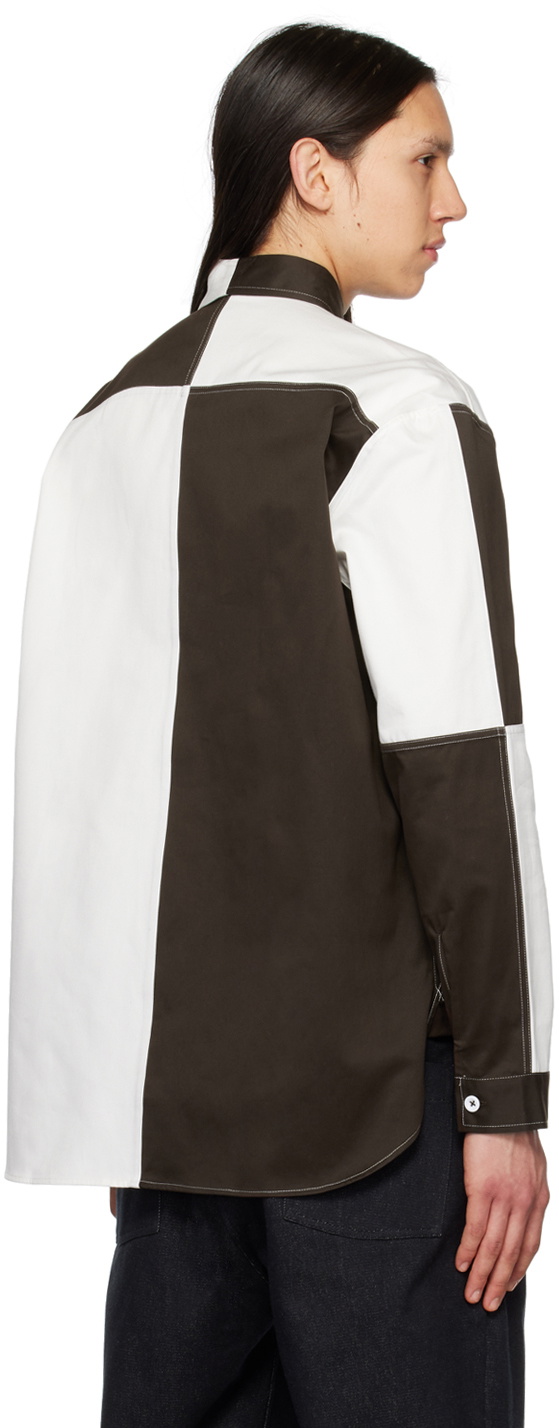 3MAN Brown & White Colorblock Polo