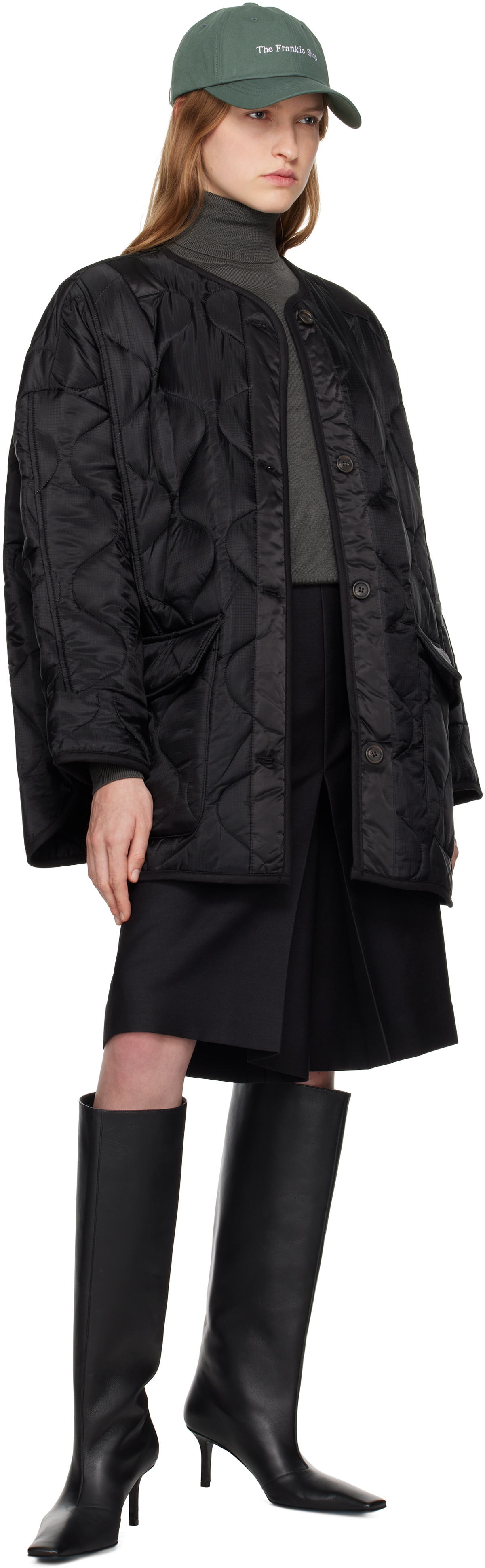 The Frankie Shop Black Teddy Quilted Jacket